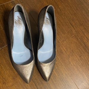 Lanvin Silver Metallic Heels